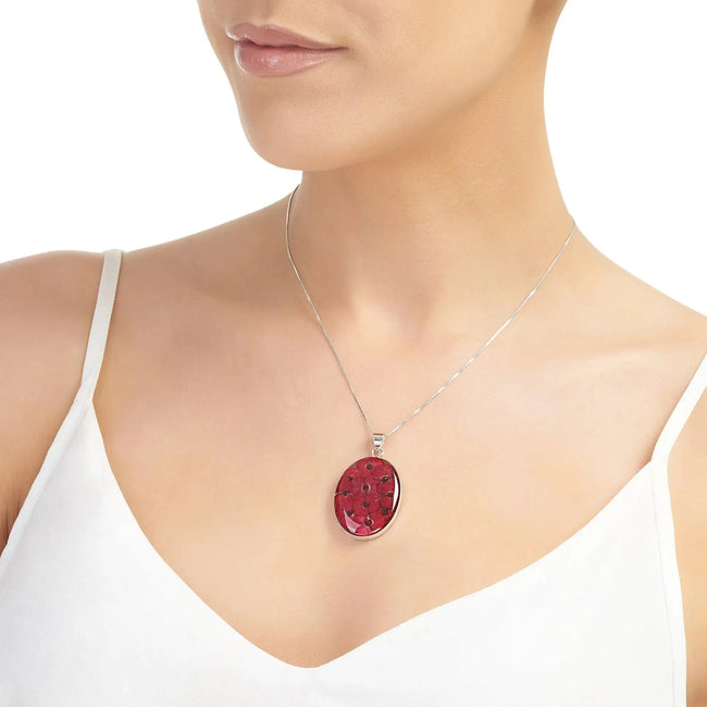 Poppy Oval Large Pendant Necklace