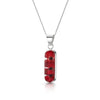 Poppy Silver Vertical Bar Pendant Necklace