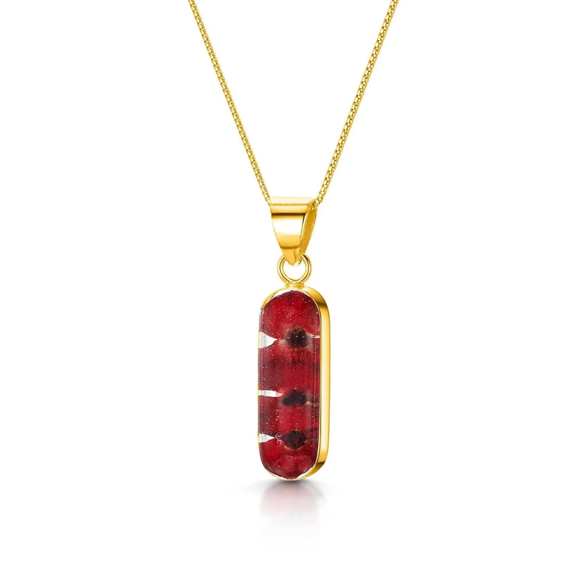 Poppy Silver Vertical Bar Pendant Necklace