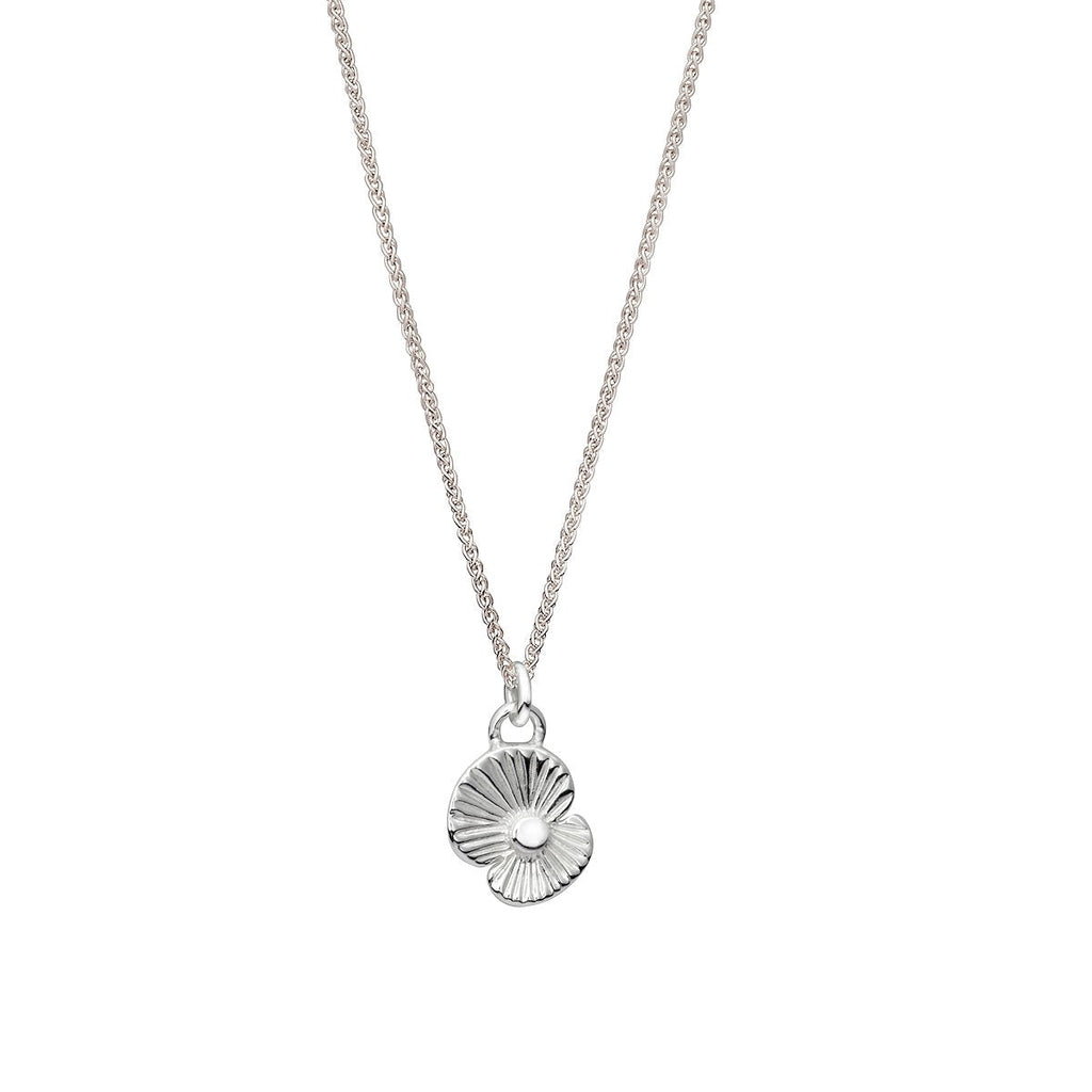 Poppy Flower Personalised Silver Charm