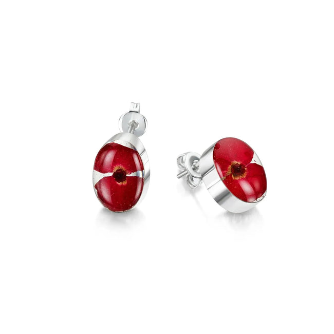 Poppy Earrings Oval Stud