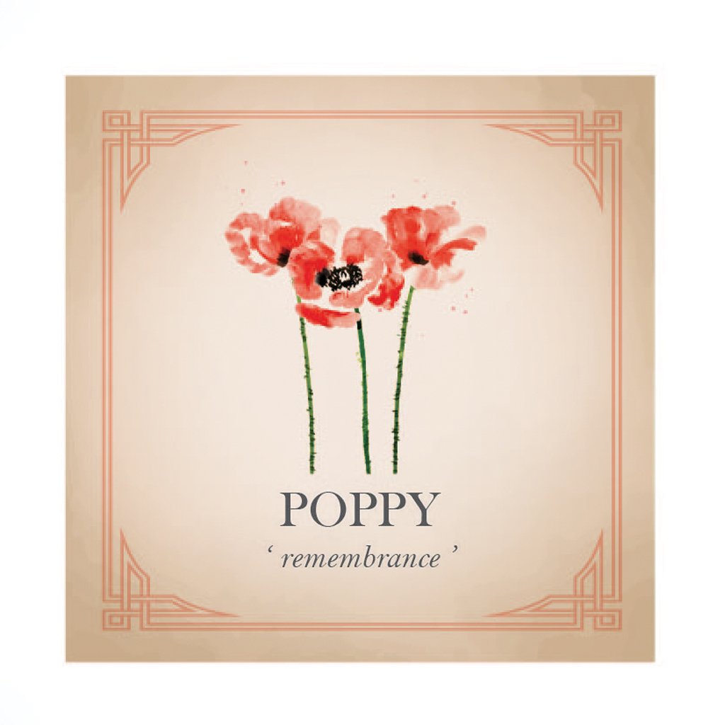 Poppy Flower Personalised Silver Charm