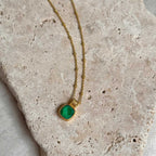Tetra Square Gemstone Pendant: Green Onyx
