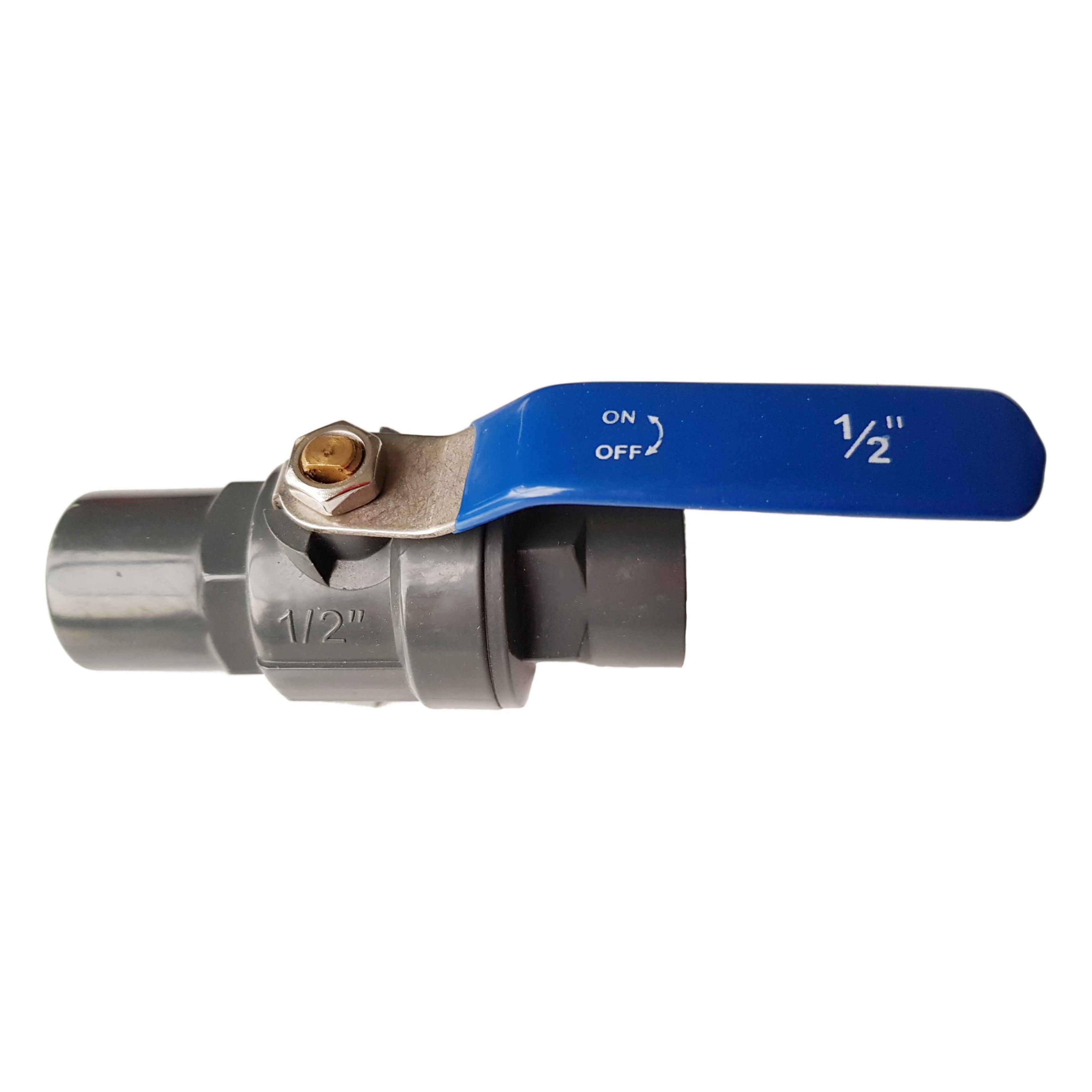 PP 1/2" BSPF Stopcock with Stainless Steel Ball Valve and Handle