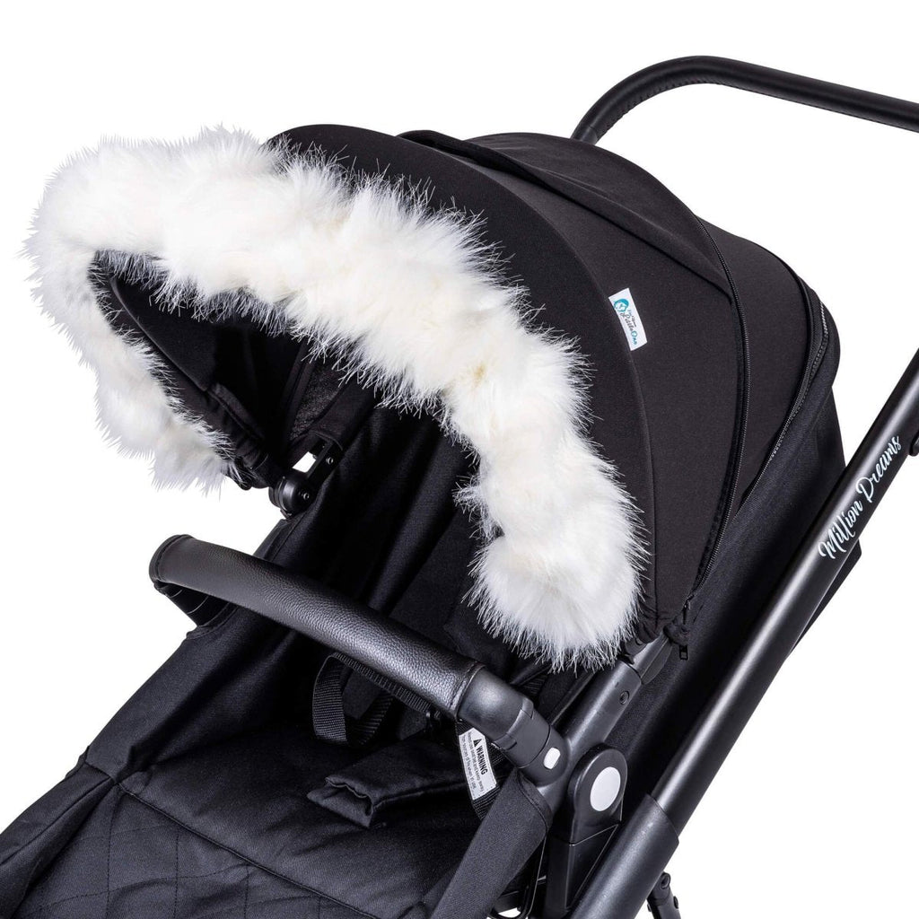 Pram Fur Hood Trim Attachment for Pushchair
