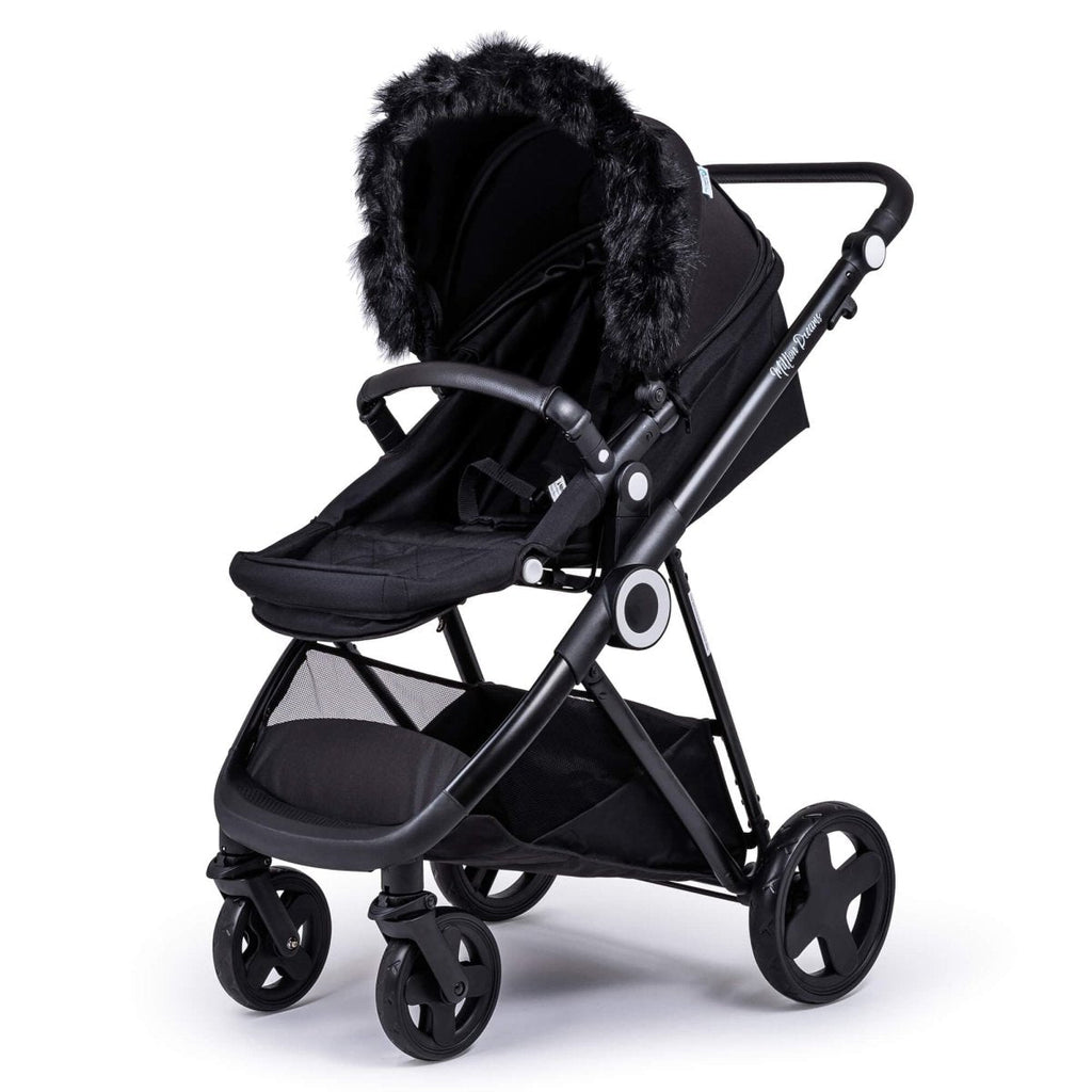 Pram Fur Hood Trim Attachment for Pushchair