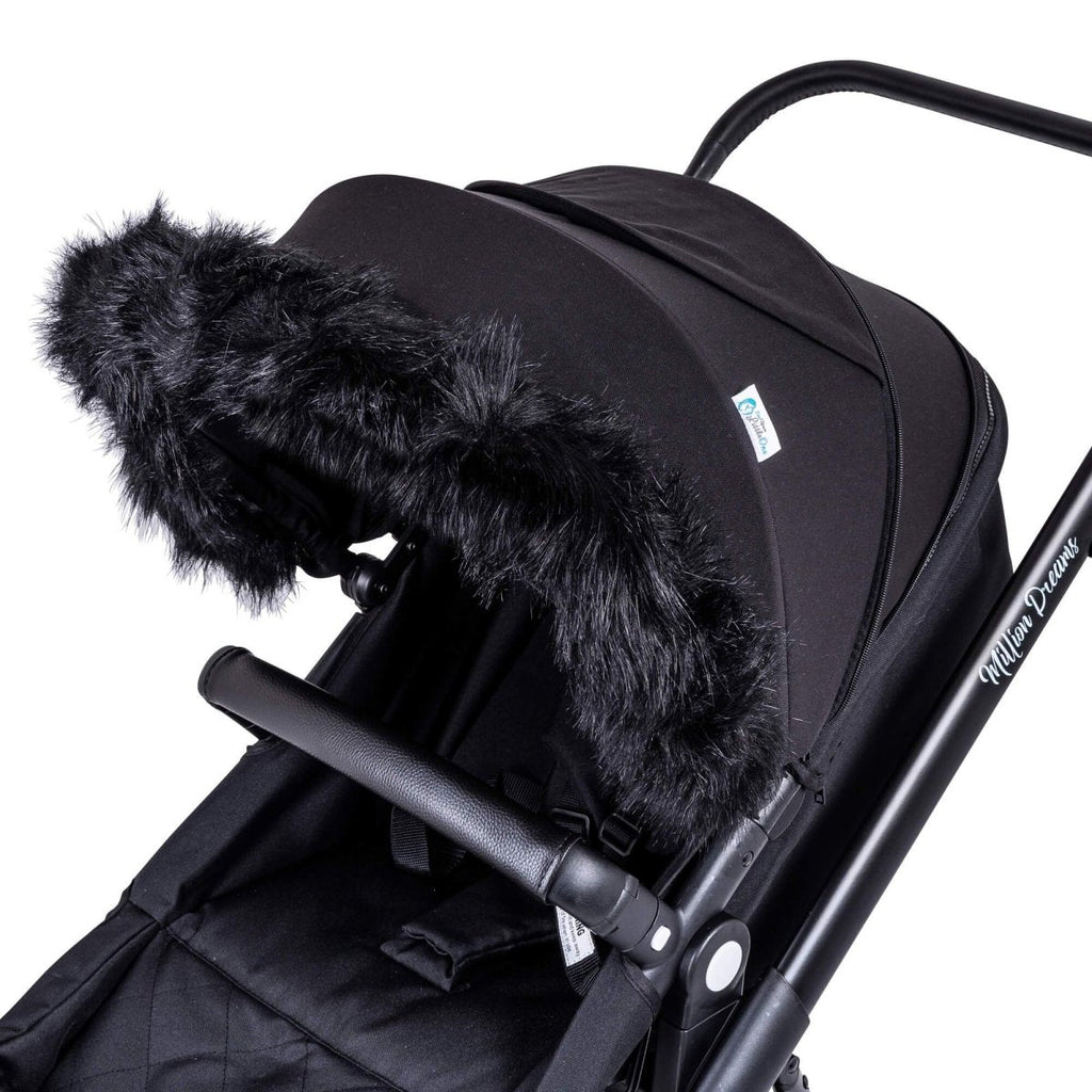 Pram Fur Hood Trim Attachment for Pushchair