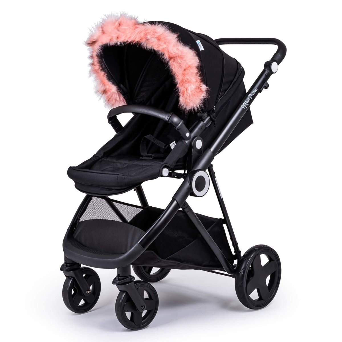 Pram Fur Hood Trim Attachment for Pushchair