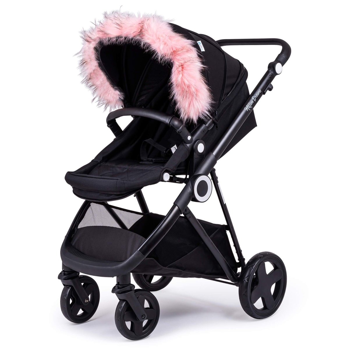 Pram Fur Hood Trim Attachment for Pushchair