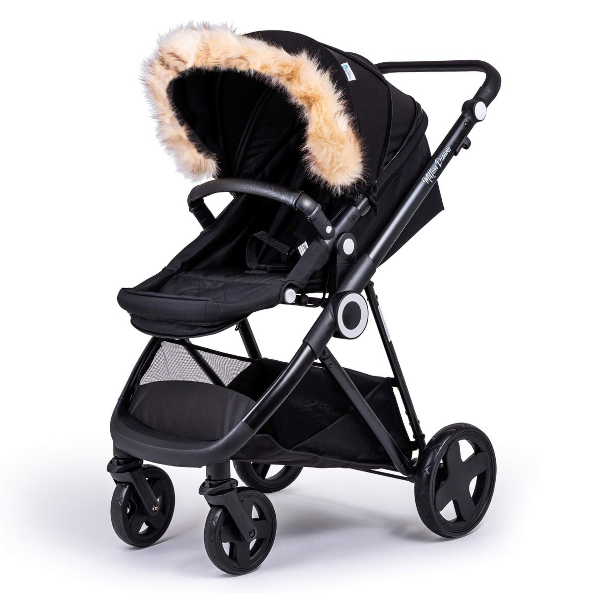 Pram Fur Hood Trim Attachment for Pushchair