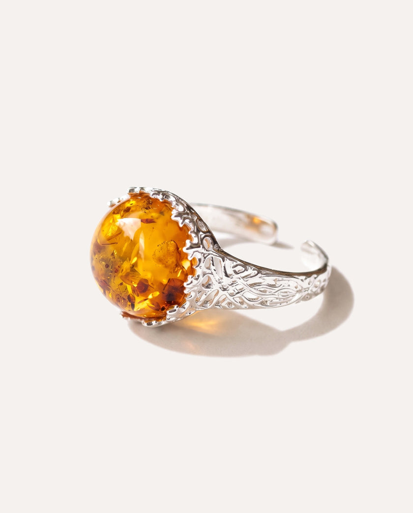 Princess Crown Amber Ring