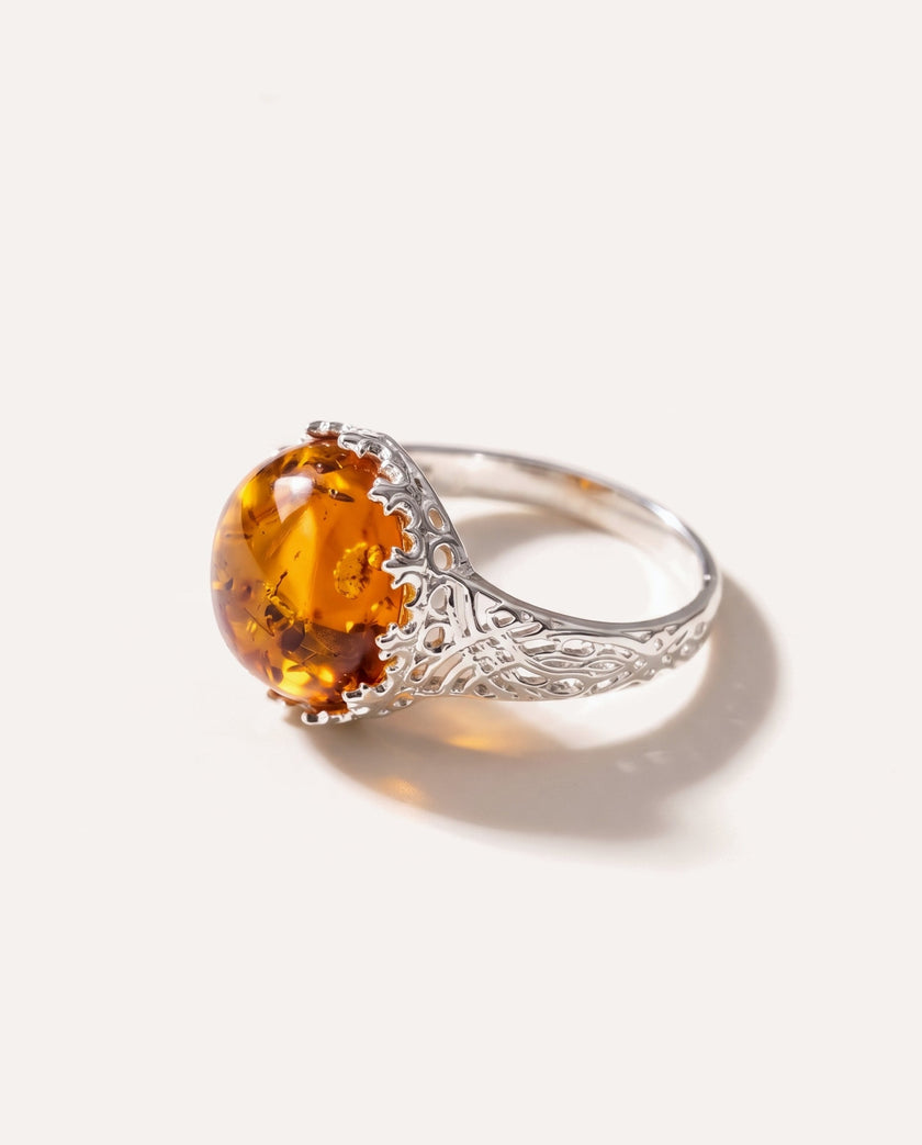 Princess Crown Amber Ring