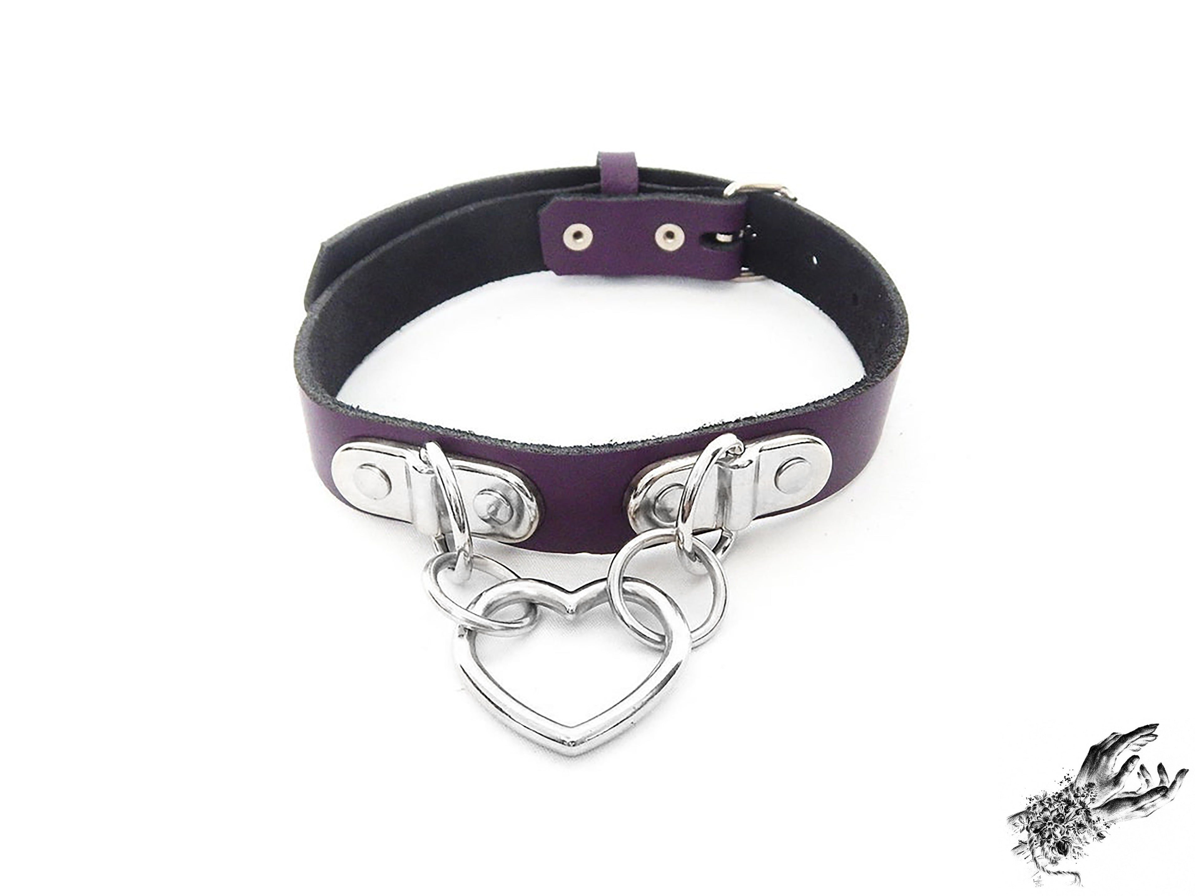 Purple Bound Heart Ring Choker