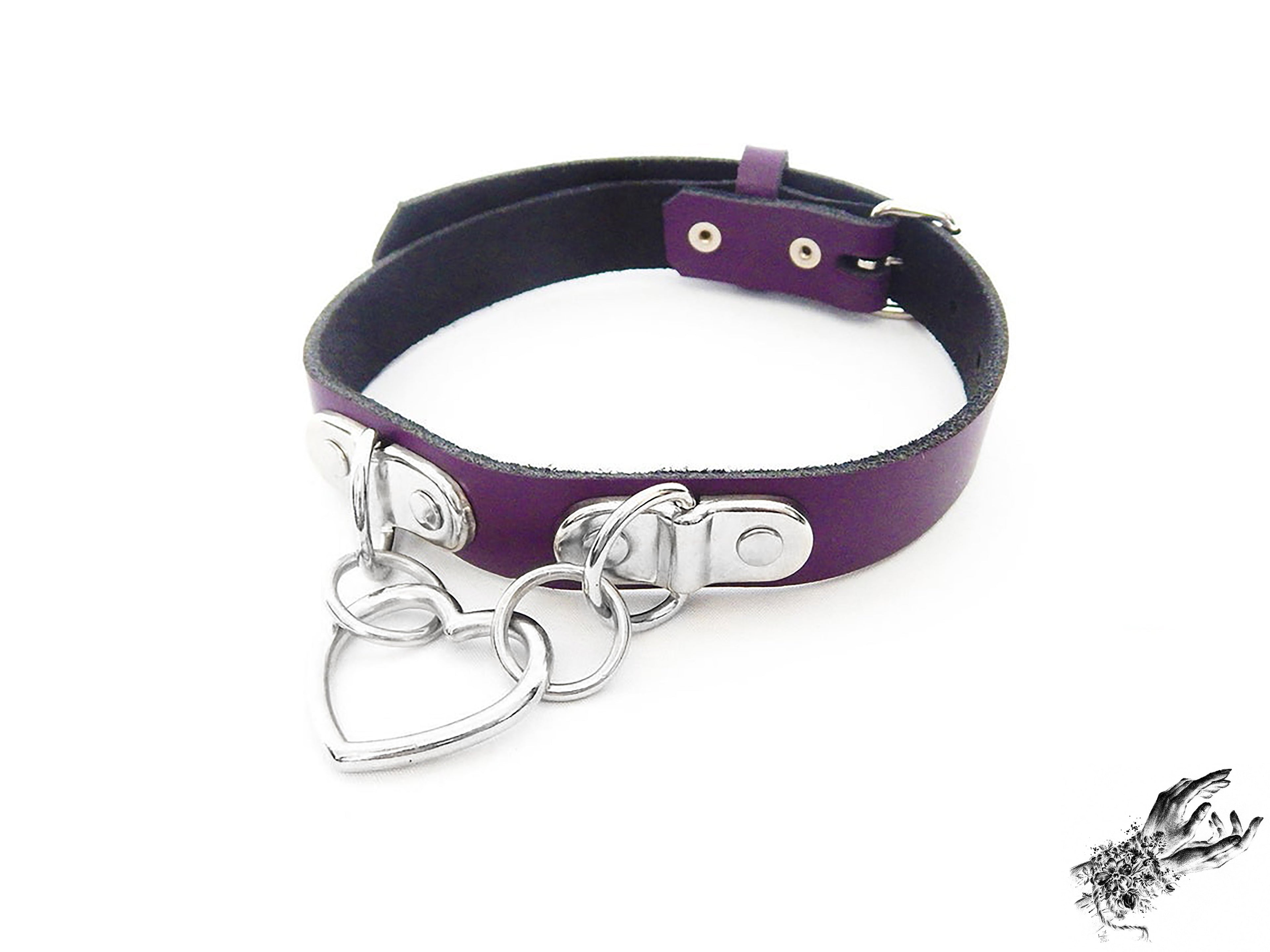 Purple Bound Heart Ring Choker