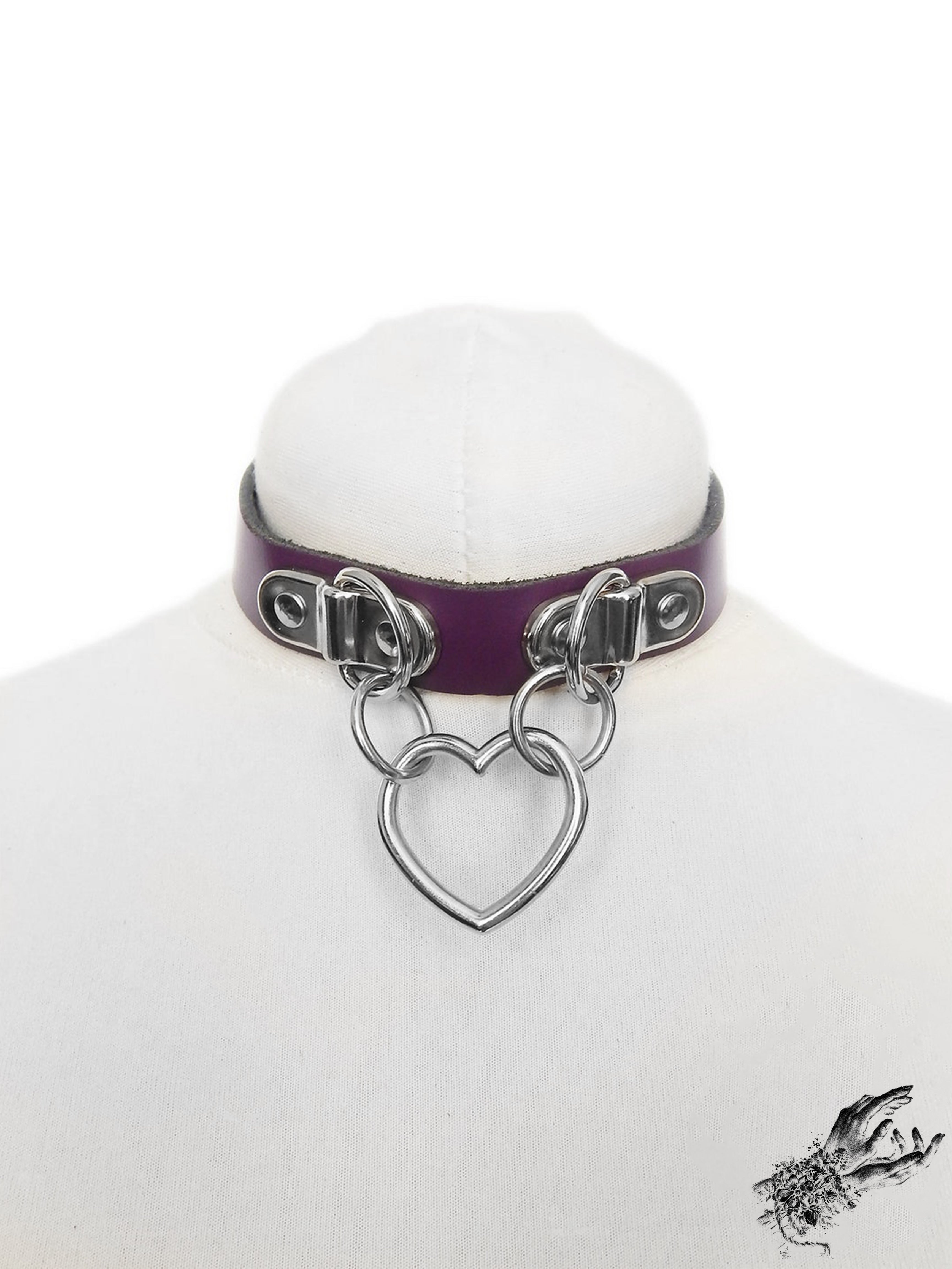 Purple Bound Heart Ring Choker