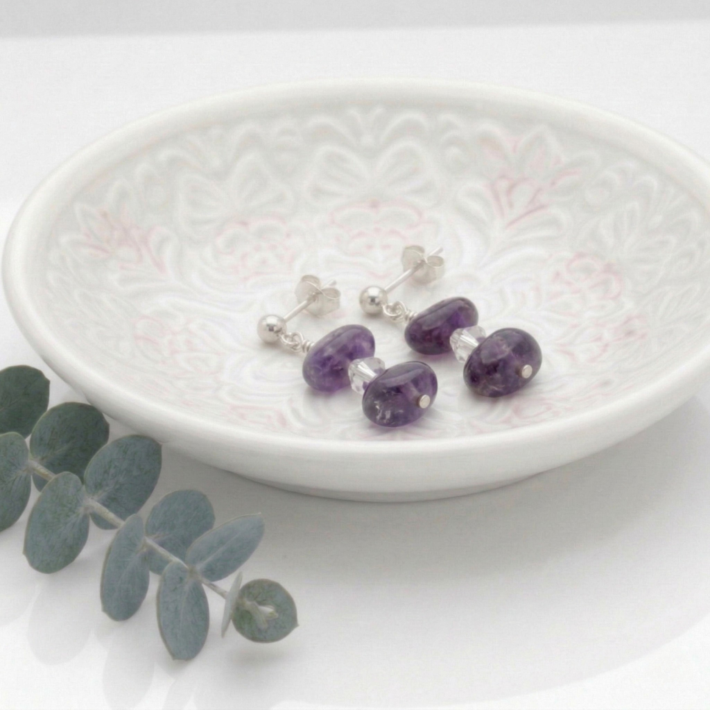 Amethyst Earrings in Silver