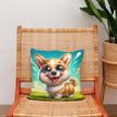 Cheerful Corgi Caricature Cotton Cushion