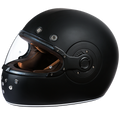 DOT & ECE Approved Daytona Retro Full Face Motorcycle Helmet: Vintage Style for Men, Women, & Youth - Dull Black W/ Dull Black Accents