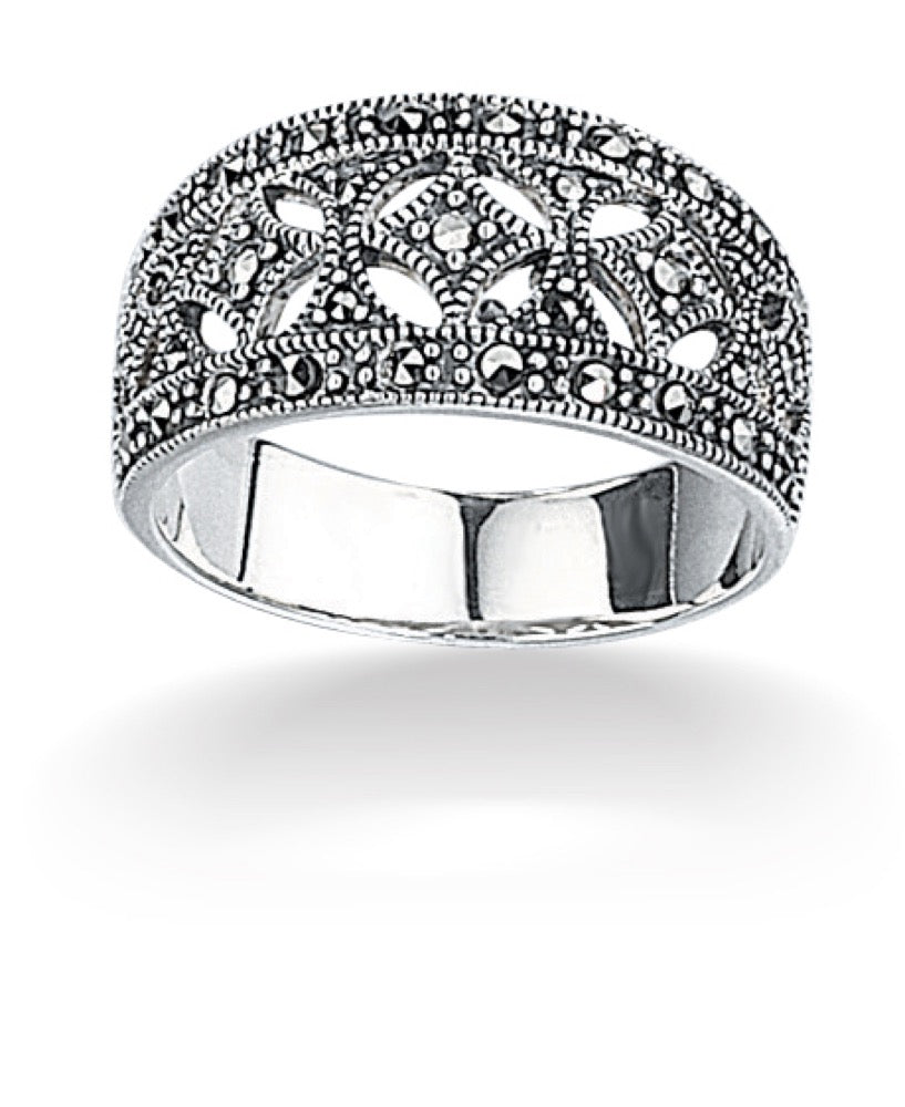 Beginnings Marcasite Wide Ring