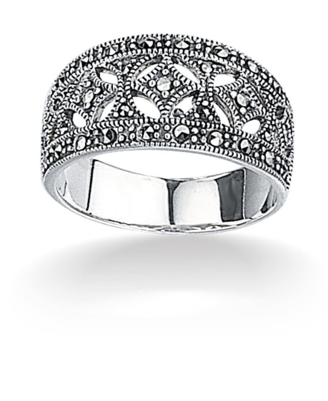 Beginnings Marcasite Wide Ring