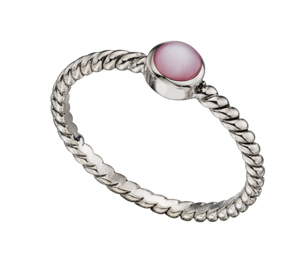 Anillo Perla Rosa Retorcido Beginnings