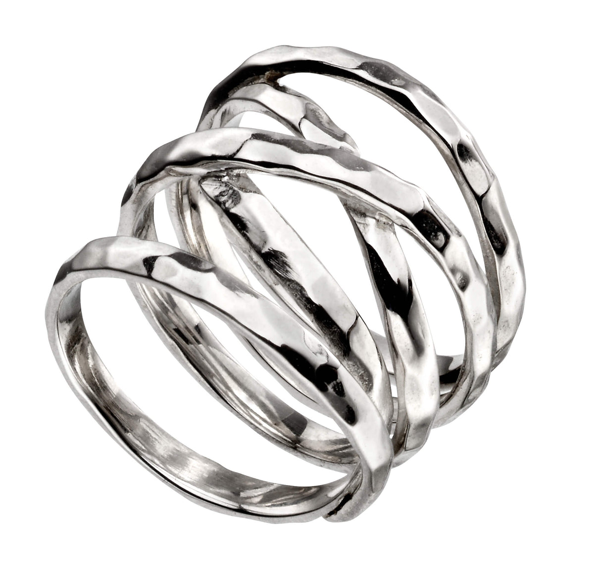Beginnings Hammered Wide Wrap Ring