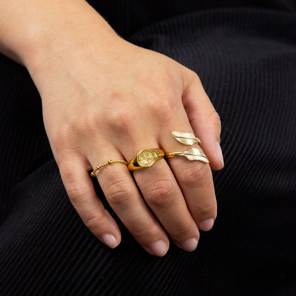 Beginnings Feather Wrap Around Ring