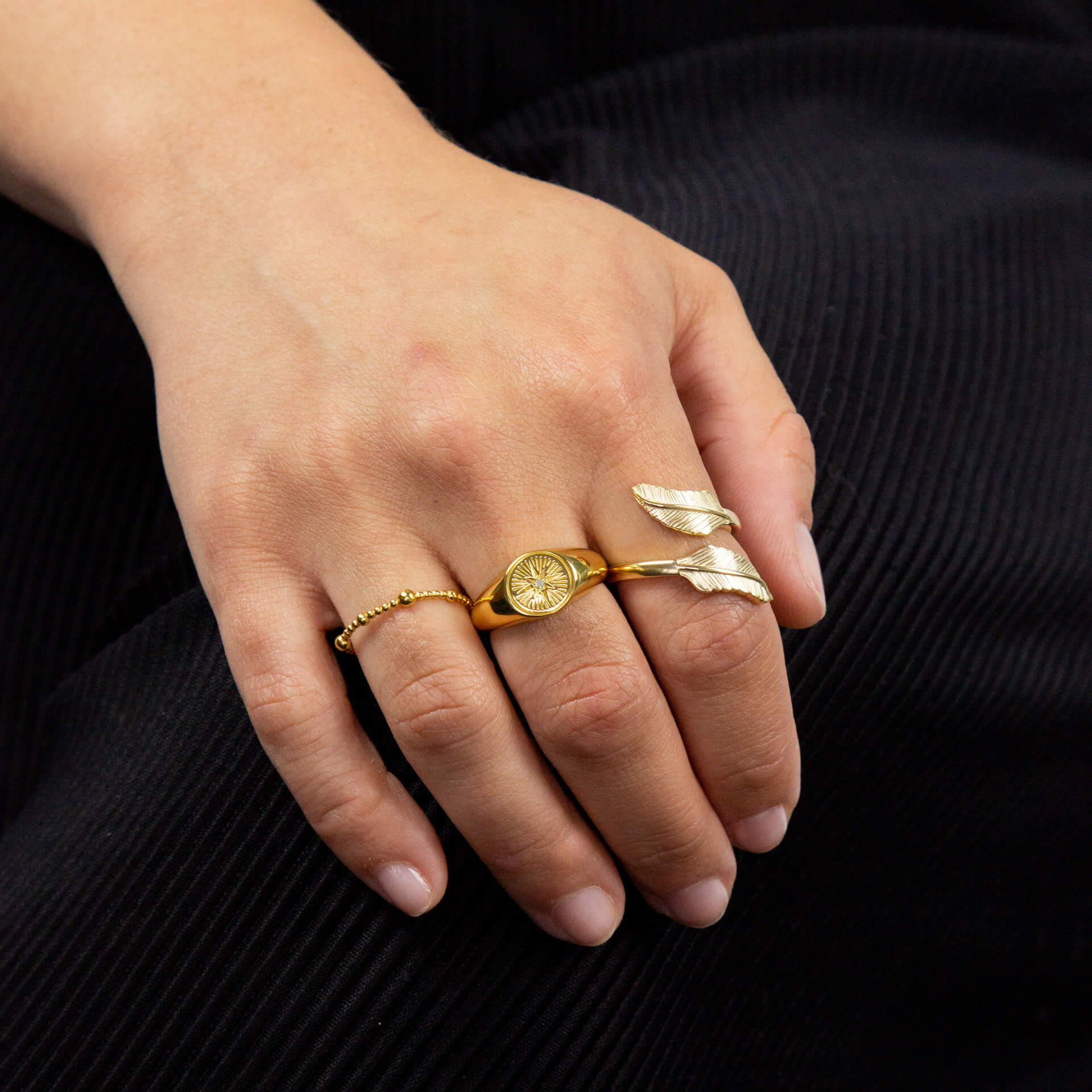 Beginnings Feather Wrap Around Ring