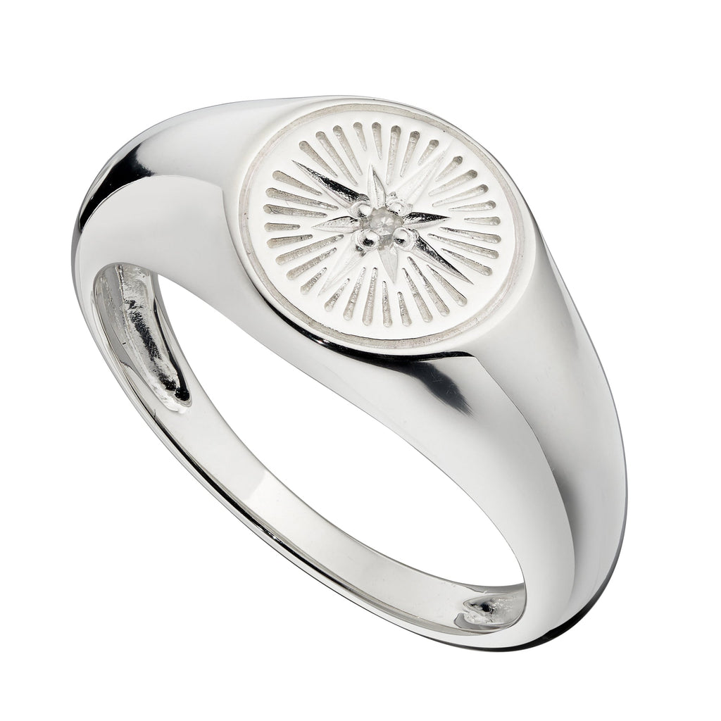Beginnings Diamond Cut Siegelring mit Zirkonia