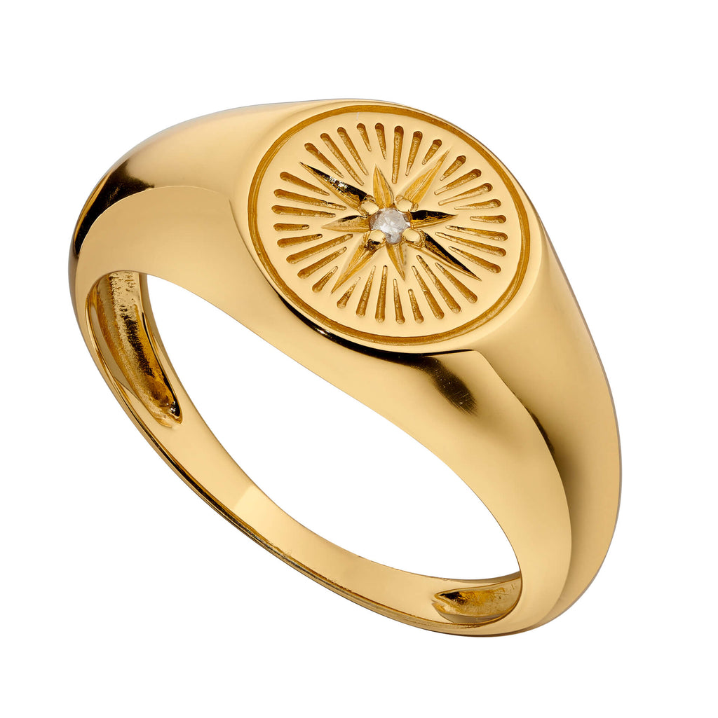 Beginnings Diamond Cut Siegelring mit Zirkonia