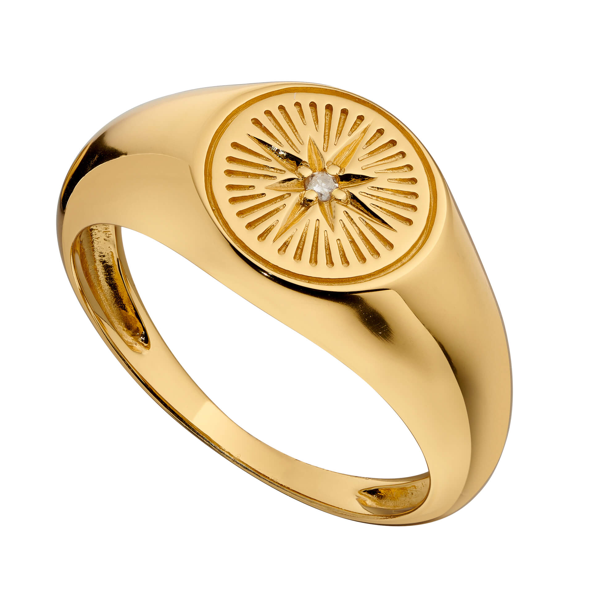 Beginnings Diamond Cut Siegelring mit Zirkonia