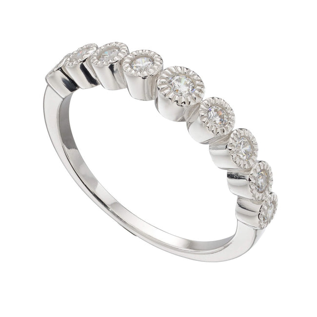 Beginnings Millegrain Edge Cubic Zirconia Ring