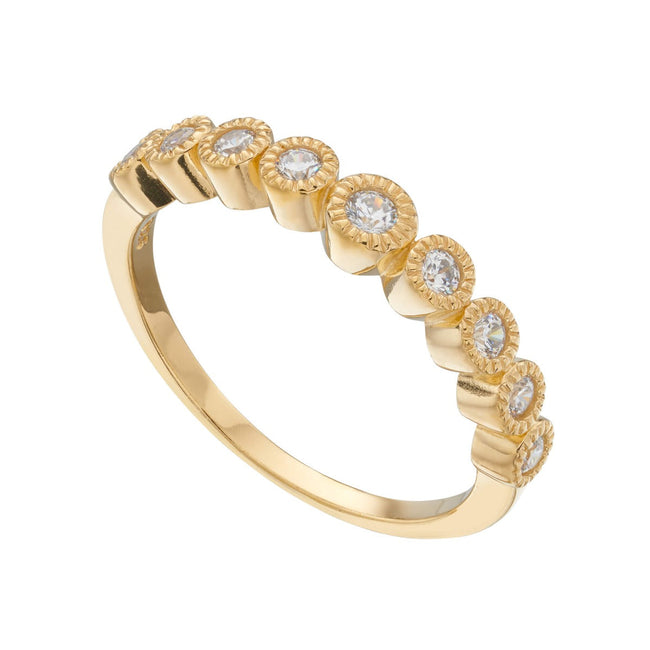 Anillo de circonita cúbica con borde millegrain Beginnings