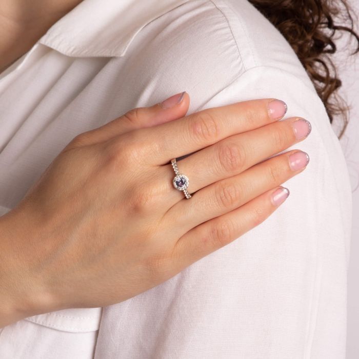 Diamonfire Blue Zirconia Pave Ring