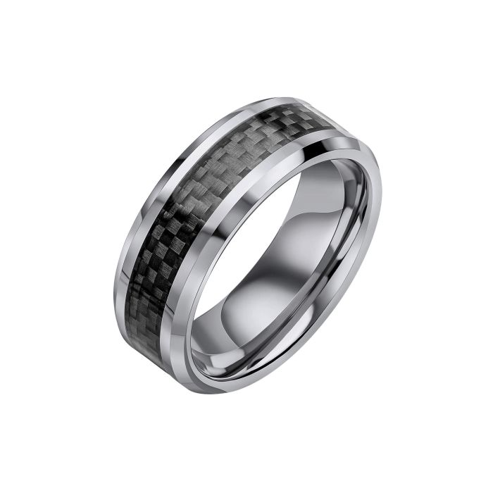 Fred Bennett Wolframring mit schwarzer Carbonfaser-Einlage