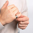 Fred Bennett Roman Numerals Stainless Steel Spinner Ring