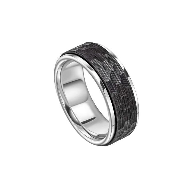 Fred Bennett Faceted Stainless Steel Spinner Ring