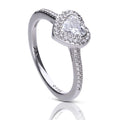 Diamonfire Herzring mit Zirkonia-Paveeinfassung