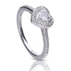 Diamonfire Pave Set Zirconia Heart Ring