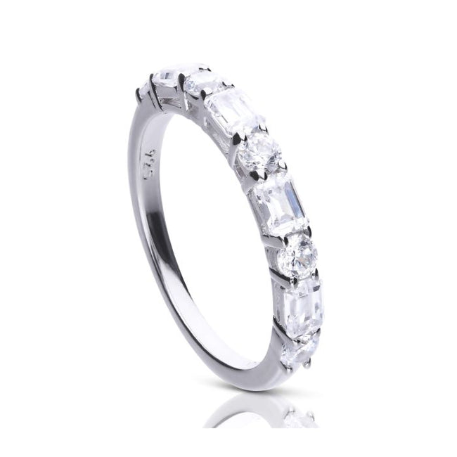Diamonfire Baguette- und runder Zirkonia-Ring