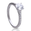 Diamonfire Oval Cut Solitaire Ring with Pave Shoulders
