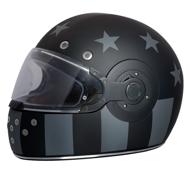 Casco integrale da moto Daytona Retro approvato DOT ed ECE: stile vintage per uomo, donna e ragazzi - Con grafica Captain America Stealth
