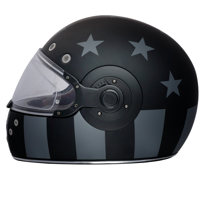 Casco integrale da moto Daytona Retro approvato DOT ed ECE: stile vintage per uomo, donna e ragazzi - Con grafica Captain America Stealth