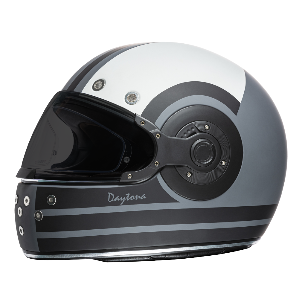 DOT & ECE Approved Daytona Retro Full Face Motorcycle Helmet: Vintage Style for Men, Women, & Youth - W/ Racer