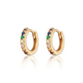 Huggie Earrings with Rainbow Stones