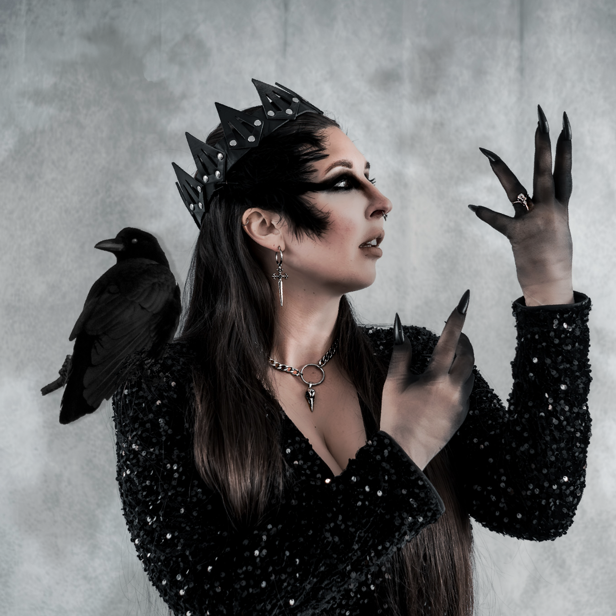 Raven Bird Skull Ring