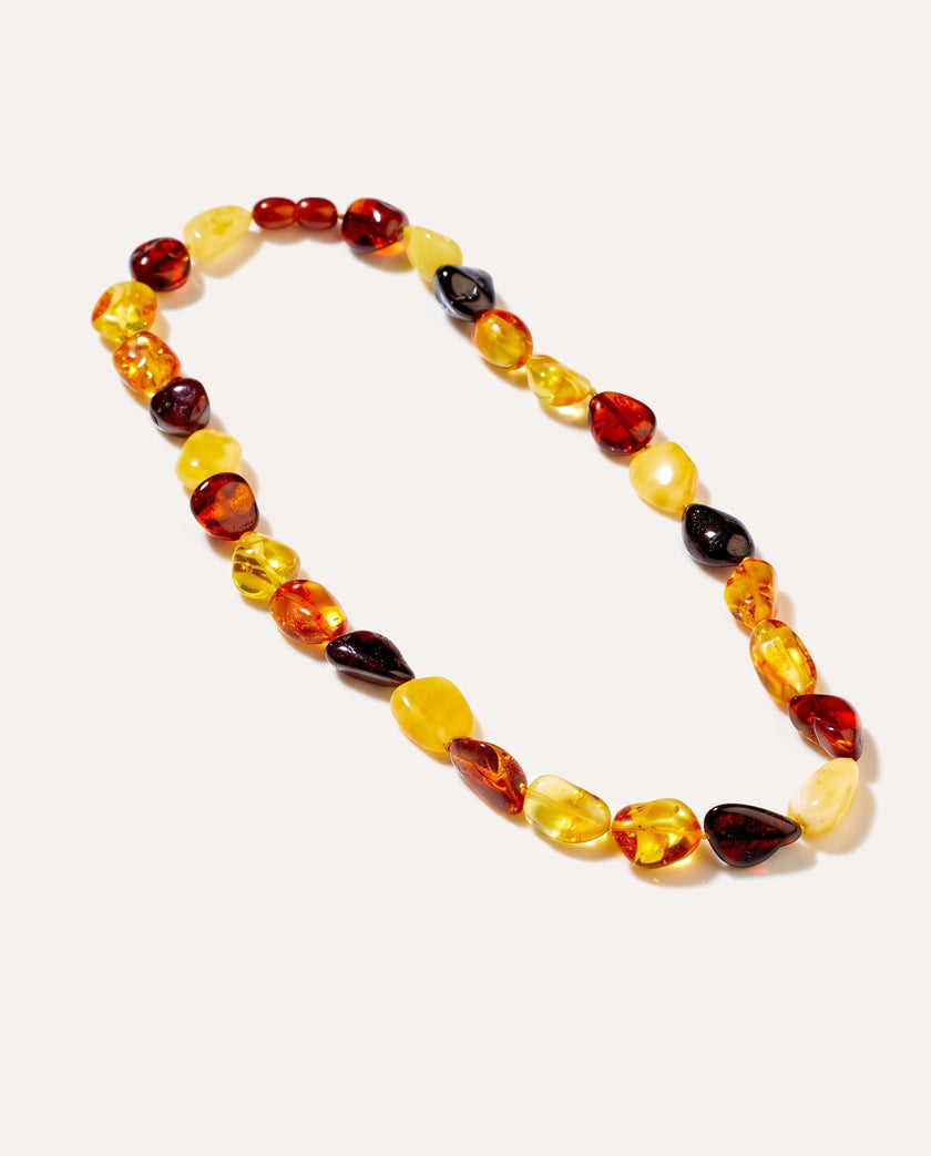 RAW Amber Multicolour Beaded Necklace 45cm