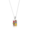 Mixed Flower Rectangle Pendant Necklace