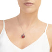 Mixed Flower Round Pendant Necklace
