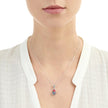 Mixed Flower Teardrop Pendant Necklace